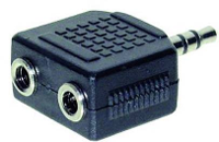 TRU COMPONENTS Jackplug adapter Jackplug male 3,5 mm   Jackplug female 3,5 mm Stereo Aantal polen: 3 Inhoud: 1 stuk(s)