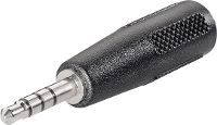 TRU COMPONENTS Jackplug adapter Jackplug male 3,5 mm   Jackplug female 3,5 mm Stereo Aantal polen: 4 Inhoud: 1 stuk(s)