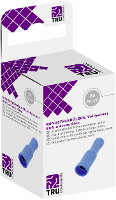 TRU COMPONENTS T1904C049 Ronde connector huls 1.50 Mm² 2.50 Mm² Volledig geïsoleerd Blauw 25 stuk(s)