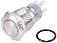 TRU COMPONENTS TC 10090944 LAS1 AGQ 11ZE/R/24V/S Vandalismebestendige druktoets 250 V/AC 3 A 1x aan/aan Continu Rood IP65 1 stuk(s)