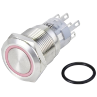 TRU COMPONENTS TC 10090976 LAS1 AGQ 22ZE/R/24V/S Vandalismebestendige druktoets 250 V/AC 3 A 2x aan/aan Continu Rood IP65 1 stuk(s)