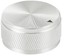 TRU COMPONENTS TC 11613824 Draaiknop Met knopmarkering Zilver (Ø x h) 34 mm x 17 mm Aluminium 1 stuk(s)