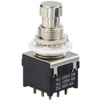 TRU COMPONENTS TC 12193712 Drukschakelaar 3P2T met rechte pen Schakelstroom (max.): 4 A 1 stuk(s)