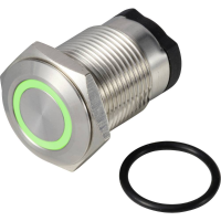 TRU COMPONENTS TC 13224148 ONPOW6316F 10E/Q/G/12V/S Druktoets 36 V DC/AC 2 A 1x uit/(aan) Moment Groen IP65 1 stuk(s)