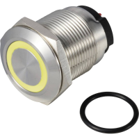 TRU COMPONENTS TC 13224220 ONPOW6319F 10ZE/Q/Y/12V/S Druktoets 36 V DC/AC 2 A 1x uit/(aan) Continu Geel IP65 1 stuk(s)