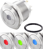 TRU COMPONENTS TC 7494608 TC GQ16F 10D/42RGB/ Vandalismebestendige drukschakelaar 48 V/DC 2 A 1x uit/(aan) Moment Rood, Groen, Blauw, RGB IP65 1 stuk(s)