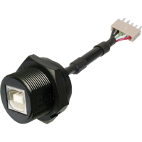 TRU COMPONENTS TC A USB BPFS 203 1586509 USB stekkeraansluiting 2.0   IP67 Bus, inbouw USB B bus naar 5 polige Stekker 1 stuk(s)