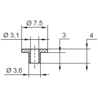 TRU COMPONENTS TC V5816 203 Isolatieschijf 1 stuk(s) Buitendiameter: 7.5 Mm, 3.6 Mm Binnendiameter: 3.1 Mm