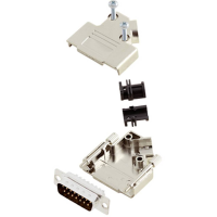 TRU COMPONENTS TCD45PKM15DBPK 7709060 D sub male connectorset 45 ° Aantal polen: 15 Soldeerkelk 1 stuk(s)