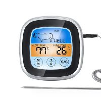 TS 62 Touchscreen BBQ Thermometer Digitale Keuken Vleessonde met LCD display 8 Kookmodus Countdown Overtemperatuur Alarm