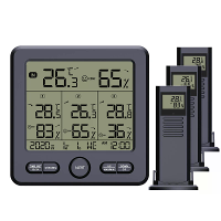 TS 6210 1 op 3 Draadloze Weerstation Binnen Buiten Temperatuur en Luchtvochtigheidssensor Digitale Weergave Thermometer