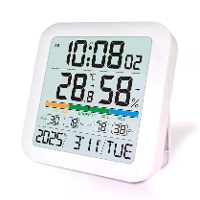 TS 8080 Large Screen Digital Thermometer Hygrometer Alarm Clock with Temperature Humidity Monitor Min Max Record Wall De