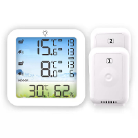 TS 8082 Draadloze Temperatuur  en Vochtigheidsmonitor Dubbele Kanaal Koelkastthermometer met Achtergrondverlichting Hoge
