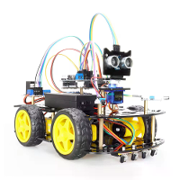 TSCINBUNY Automatisering Slimme Robot Auto Kit voor Arduino Programmeren met Ultrasone en Infraroodsensoren Lijnvolging