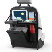Tsumbay Auto Achterbank Organizer Opbergtas Auto Pouch Zakken met Prullenbak Tafel Lade