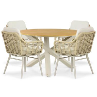Tuinset 4 personen 125 cm Aluminium/rope Taupe Coco Antoni/Ancona