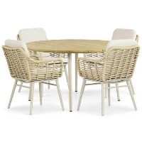 Tuinset 4 personen 130 cm Aluminium/rope Taupe Coco Antoni/Montana