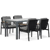 Tuinset 4 personen 150 cm Aluminium/rope Grijs Coco Ralph/Venustas