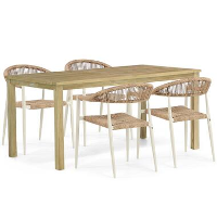 Tuinset 4 personen 160 cm Aluminium/Rope Taupe De Laan Projects