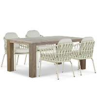 Tuinset 4 personen 165 cm Aluminium/rope Taupe Coco Barcelona/Brighton