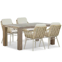 Tuinset 4 personen 165 cm Aluminium/wicker Taupe Coco Antoni/Brighton