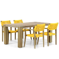 Tuinset 4 personen 165 cm Rope Geel Lifestyle Garden Furniture Dallas/Brighton