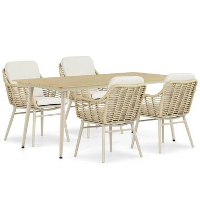 Tuinset 4 personen 180 cm Aluminium/rope Taupe Coco Antoni/Matale