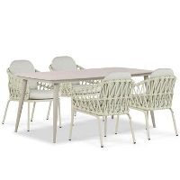 Tuinset 4 personen 180 cm Aluminium/rope Taupe Coco Barcelona/Vienna