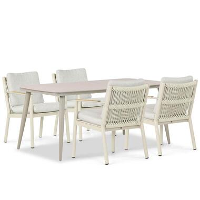 Tuinset 4 personen 180 cm Aluminium/rope Taupe Coco Sevilla/Vienna