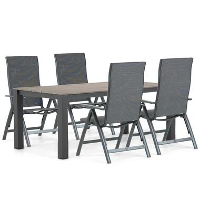 Tuinset 4 personen 180 cm Aluminium/textileen Grijs Hartman Sitges/Valley