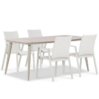 Tuinset 4 personen 180 cm Aluminium/textileen Taupe Osmen Joliet/Vienna