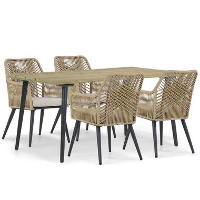 Tuinset 4 personen 180 cm Aluminium/wicker Taupe Coco Vedra/Montana