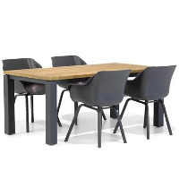 Tuinset 4 personen 180 cm Kunststof Grijs Hartman Sophie