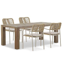 Tuinset 4 personen 200 cm Aluminium/rope Taupe Coco Penya/Brighton