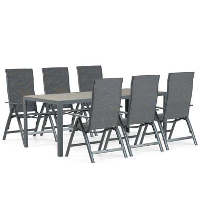 Tuinset 4 personen 200 cm Aluminium/textileen Grijs Hartman Sitges/Solare