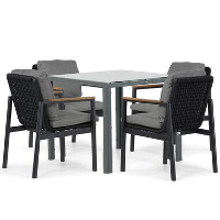 Tuinset 4 personen 85 cm Aluminium/rope Grijs Coco Ralph/Venustas