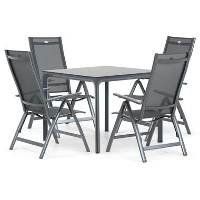 Tuinset 4 personen 90 cm Aluminium/textileen Grijs Hartman Royal