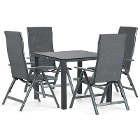 Tuinset 4 personen 90 cm Aluminium/textileen Grijs Hartman Sitges/Mateo