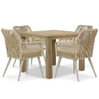 Tuinset 4 personen 90 cm Aluminium/wicker Taupe Coco Vedra/Bristol