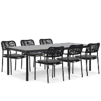 Tuinset 6 personen 220 cm Aluminium/rope Grijs Coco Penya/Como