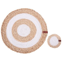 TUMERIC   Set van 12 placemats en onderzetters   Natuurlijk   Jute