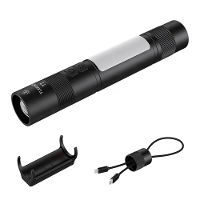 TUNENGE T7 Multifunctionele 1500 Lumen Oplaadbare LED Zaklamp met Zijlicht Verstelbare Campingstand voor Buitensporten K
