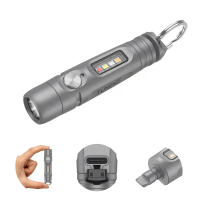 TuNeng S15pro TK 750LM Titaniumlegering LED Sleutelhangerlampje 350mAh USB C 30H Runtime IP66 EDC Zaklamp Mini Torch