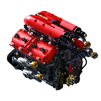 TUOMU T5011 V8 Turbo motorbouwstenen Bouwset Wetenschappelijke ontdekkingsspeelgoed Kerstcadeaus