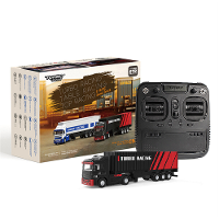 Turbo Racing C50 1/76 2.4G 4WD RC Auto Semi Vrachtwagen Tractor Trailer Koppen LED Lichten Geluiden Afstandsbediening Vo