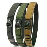 TUSHI 115cm Gesp Heren Tactische Riem 1100D Nylon Verstevigde Dubbel laags Militaire Riem voor Buitensport Politietaken