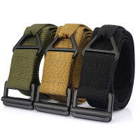 TUSHI 125cm Heren Tactische Nylon Riem Verstelbare Slijtvaste Lichtgewicht Taille Riem Gesp Canvas Riem Casual Sportriem