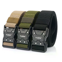 TUSHI 125cm Snelsluiting Tactische Riem Mannen Metalen Gesp Nylon Elastische Korset Voor Militaire Training Wandelen Bui