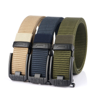 Tushi Metal Slimme Tactische Riem Automatische Gesp Canvas Dik Nylon Jeans Riem voor Buiten Kamperen Wandelen Vissen Fie