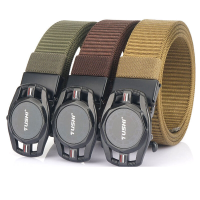 Tushi Slimme Tactische Riem Automatische Snelle Ontgrendelingsgesp Premium Nylon Canvas Casual Riem voor Buitensporten K
